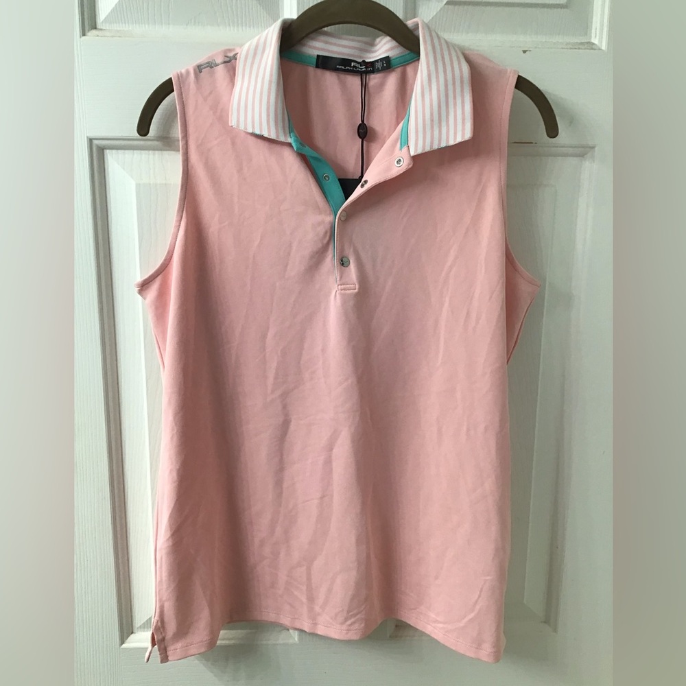 RALPH LAUREN RLX SZ L NWT SLEEVELESS WOMENS POLO SHIRT TOP GOLF ETC